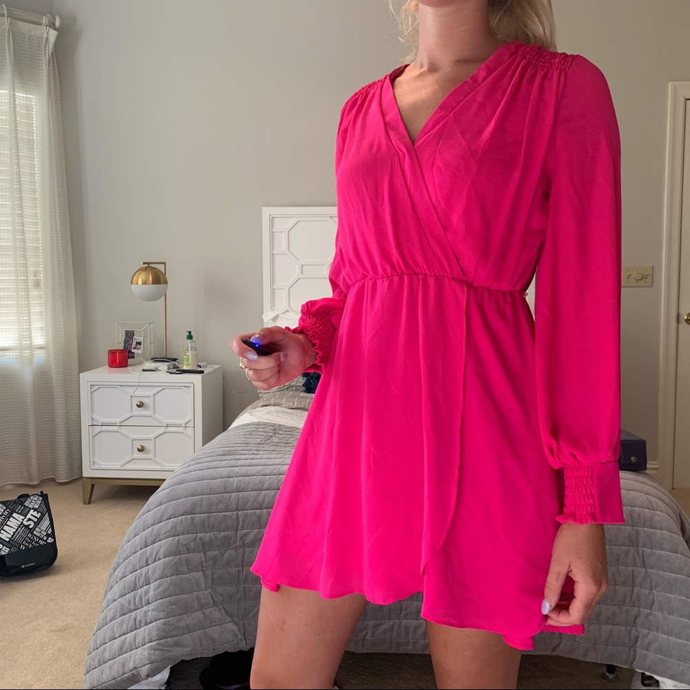 Hot Pink Longsleeve Dress